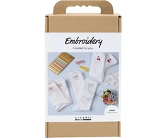 DIY Kit - Rankdarbių rinkinys siuvinėjimui, kojinės, baltos, 1 pakuotė (9772641)