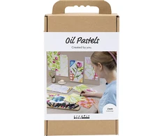 DIY Kit - Rankdarbių rinkinys aliejinėms pastelės, gėlės, įvairios spalvos (9772631)