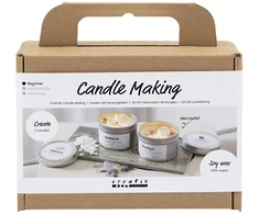 Diy Kit „Pasidaryk pats“ rinkinys – žvakių liejimas – sojų žvakė su aventurinu ir ametistu (977753)