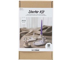 Diy Kit „Pasidaryk pats“ rinkinys – dervos liejinys – 3 žvakidės ir 2 padėklai (977539)