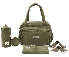 Doomoo - Diaper Bag with 8 Accessories - Khaki Corduroy