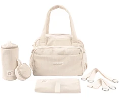 Doomoo - Doomoo Diaper Bag with 8 Accessories - Sand Corduroy - 24 liters