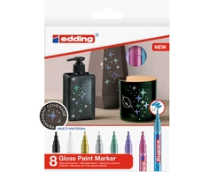 Edding 751 blizgių metalinių dažų žymeklių rinkinys, 8 vnt. (702065)