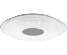 „Eglo Totari-Z“ išmanusis lubinis šviestuvas Ø56 – chromo ir baltos spalvos su krištolo efektu – „Zigbee“ ir „Bluetooth“