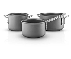 „Eva Trio“ – „Pilkas Line“ virtuvės reikmenų rinkinys – pilkas – 1,8 l – 2,5 l – 3,8 l