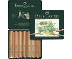 Spalvoti pieštukai Faber-Castell Pitt Pastel, 24 spalvos, metalinėje dėžutėje