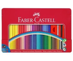 Faber-Castell - Spalvoti pieštukai - Metalinė skarda su priedais - 48 vnt. (112448)