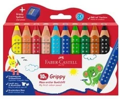 Faber-Castell - Colour Pieštukas Grippy Set of 10 with Sharpener (110636)