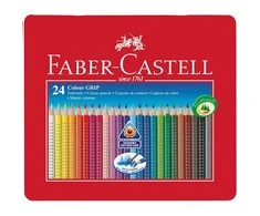 Spalvoti pieštukai Faber-Castell GRIP 2001, 36 spalvų, metalinėje dėžutėje