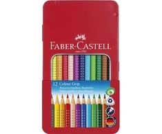 Faber-Castell – spalvotas pieštukas Color Grip skardinė iš 12 (112413)