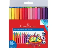 Faber-Castell - Pluoštiniai rašikliai Grip Color Marker rinkinys, 30 vnt (155335)