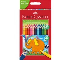 Spalvoti pieštukai Faber-Castell Jumbo, tribriauniai, 24 spalvų