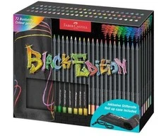 Spalvoti pieštukai Faber-Castell Juodas Edition, 72 spalvos su suvyniojamu dėklu