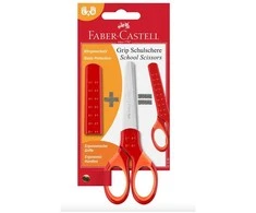 Faber-Castell - Mokyklinės žirklės su rankena - Raudona (181550)