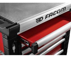 „Facom JET.6M3A“ – 6 stalčių ratukų spintos – 3 moduliai kiekviename stalčiuje, raudonos