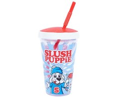 Gertuvė Fizz Creations SLUSH PUPPiE puodelis ir lankstus šiaudelis