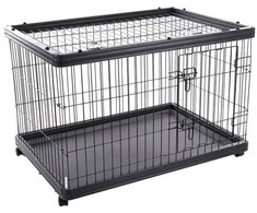 FLAMINGO – šunų veislynas ant ratų Pasy – juodas – 97,5 x 66,5 x 69 cm