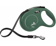 FLEXI pavadėlis šuniui Classic M Tape juostinis 5m, alyvuogių žalia