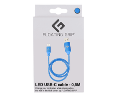 „Floating Grip“ 0,5M LED USB-C laidas (mėlynas)