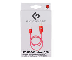 Floating Grip 0,5M LED USB-C laidas (raudonas)