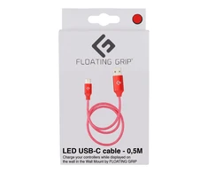 Floating Grip 0,5M LED USB-C laidas (raudonas)