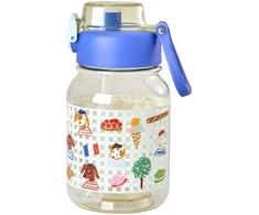 Rice - Plastikinis vaikiškas gertuvės formos buteliukas - Paryžiaus raštas - mėlynas - 700 ml