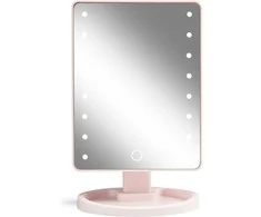 Gillian Jones - Holivudo veidrodis su lietimui jautriu ekranu, LED apšvietimu ir USB-C - Rosa