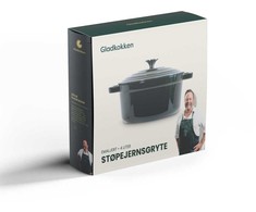Gladkokken - Ketaus puodas su dangčiu - Tamsiai žalia - Ø24 cm