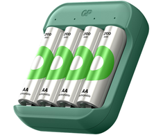 GP Battery GP Baterija GP - ReCyko akumuliatorių įkroviklis, B423 (USB-C), su 4 x AA 2100 mAh baterijomis
