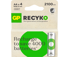 GP Battery GP - „ReCyko“ įkraunamos baterijos, AA dydis, 2100 mAh, 4 vnt. pakuotė