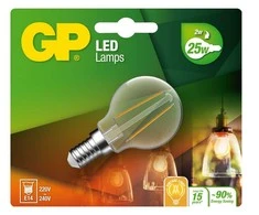 GP - LED lemputė su gijos formos mini gaubtu, E14, 2W (25W), 250lm