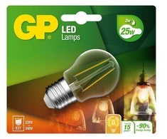 GP - LED lemputė su gijos formos mini gaubtu, E27, 2 W (25 W), 250 lm
