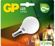 GP – LED lempos kaitinimo siūlas, šaldytas mini gaublys, E14, 1,2 W (15 W), 136 lm