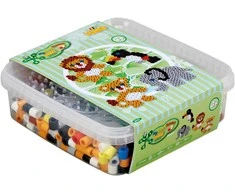 Hama Beads Hama - Maxi karoliukai - 600 karoliukų ir 1 perforuota lenta dėžutėje (8751)