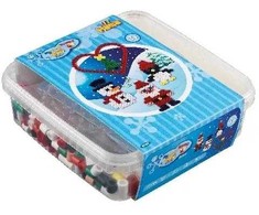 Hama Beads Hama - maksi karoliukai Kalėdos 600 vnt. + lėkštė 8206 kibirėlyje (388749)