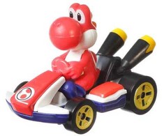 Hot Wheels Mario Kart Cat Raudona Yoshi