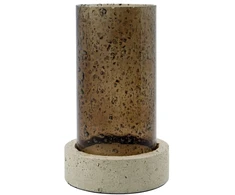 House Doctor - „Rivo“ žvakidė - A 21,5 cm, Ø 13 cm - Ruda