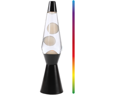 iTotal – LED Lavos lempa su spalvą keičiančia šviesa, baltu vašku ir juodu pagrindu – juoda – 36 cm (XL2937)