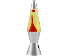 iTotal - Spaceship LED Lava Lamp - Sidabrinis Base, Geltona Liquid, Raudona Wax (XL3326)