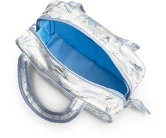 Karen - tualeto reikmenų krepšys su rankena - Mėlyna brokatas
