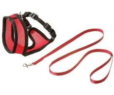 Karlie - Mesh Cat Harness With Leash Kitten S - Raudona/Juodas (770.1250)