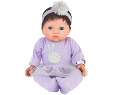 Tiny Treasure - Lėlė su rudais plaukais ir violetine tiulio suknele (30140)