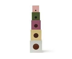 Kid's Concept - Mediniai krovimo kubeliai, 5 vnt | Daugiaspalvis (EDVIN)