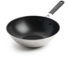 KitchenAid - KA-Classic nerūdijančio plieno 3 sluoksnių OpenWok - sidabrinė - 28 cm
