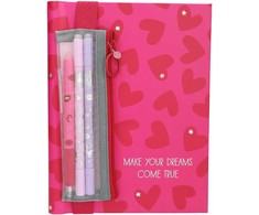 Trend - PENfection Notebook with Pen Set - Heart - Bright Raudona and Rožinė (413890)