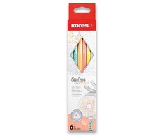 Kores - Grafitos Style - Pasteliniai - 6 vnt. pakuotė - Mokykliniai pieštukai (792803)