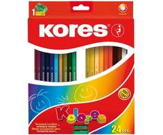 Kores - Kolores - šešiakampiai 24 spalvoti pieštukai (96324)