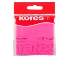 Kores - Neoniniai lipnūs lapeliai raudoni 75 × 75 mm (747075)