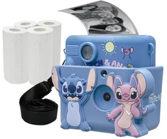 Lexibook - „StarCAM® Print“, fotoaparato dėklas su momentiniu spausdintuvu, 4 popieriaus ritinėliais, kaklo dirželiu, silikoniniu maišeliu su 3D „DISNEY“ dygsniais ir pritaikymo rinkiniu (DJ130DZ)