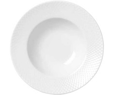 Lyngby Porcelæn - Rhombe baltos sriubos lėkštė - Ø24,5 cm